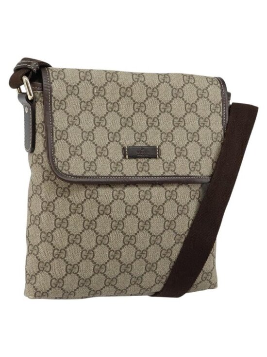 GUCCI Handbags - Authentic GUCCI GG Supreme Shoulder Bag PVC Leather Beige 223666